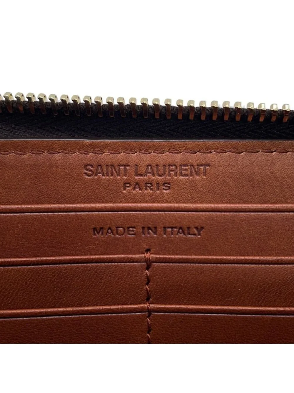 Saint Laurent Paris Wallet le Monogram Zip Around Leather